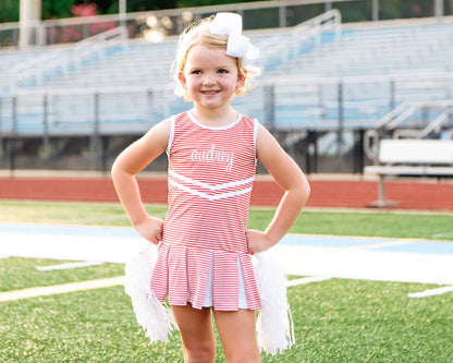 Orange Striped Lycra Tennis/Cheer Dress