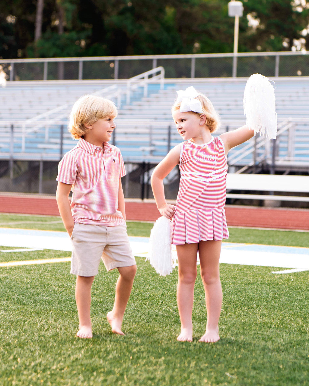 Orange Striped Lycra Tennis/Cheer Dress