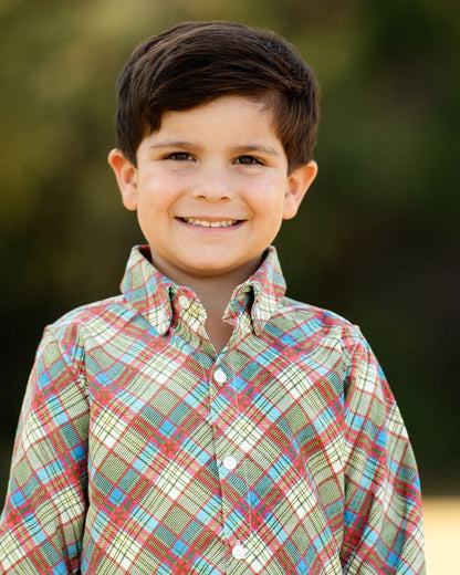 Corduroy Plaid Button Down Shirt