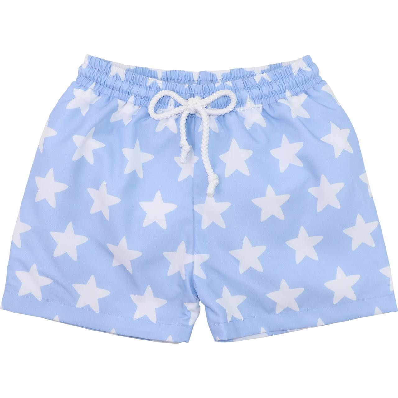 Blue And White Star Swim Trunks