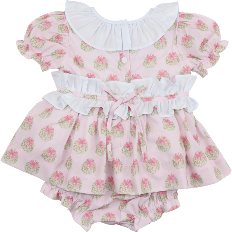 Pink Floral Pumpkin Ruffle Diaper Set