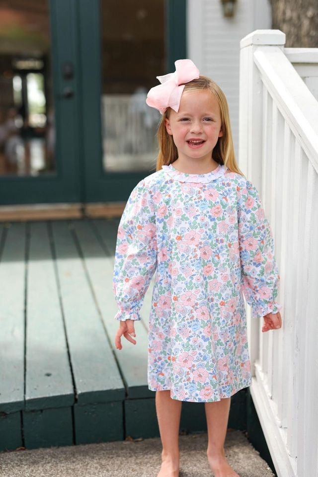 Blue And Pink Floral Dress