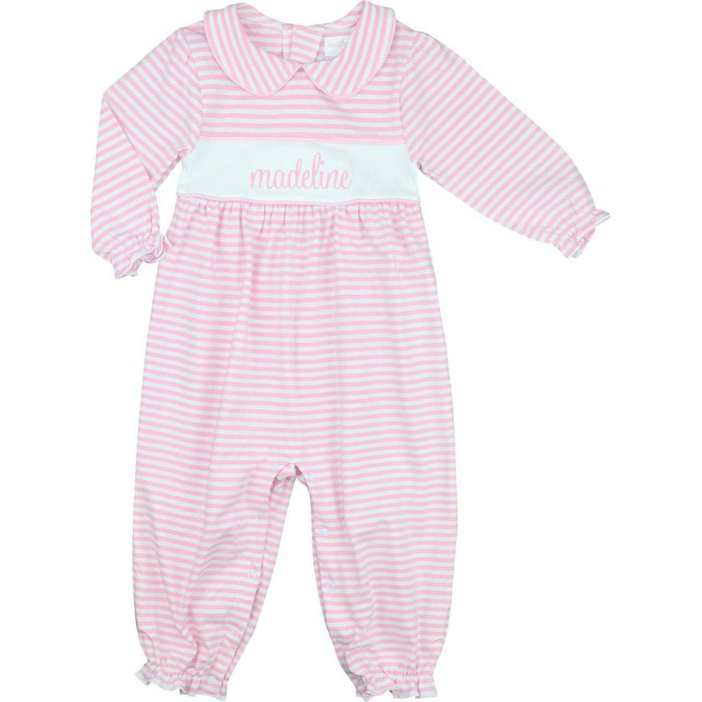 Pink Knit Stripe Insert Long Bubble