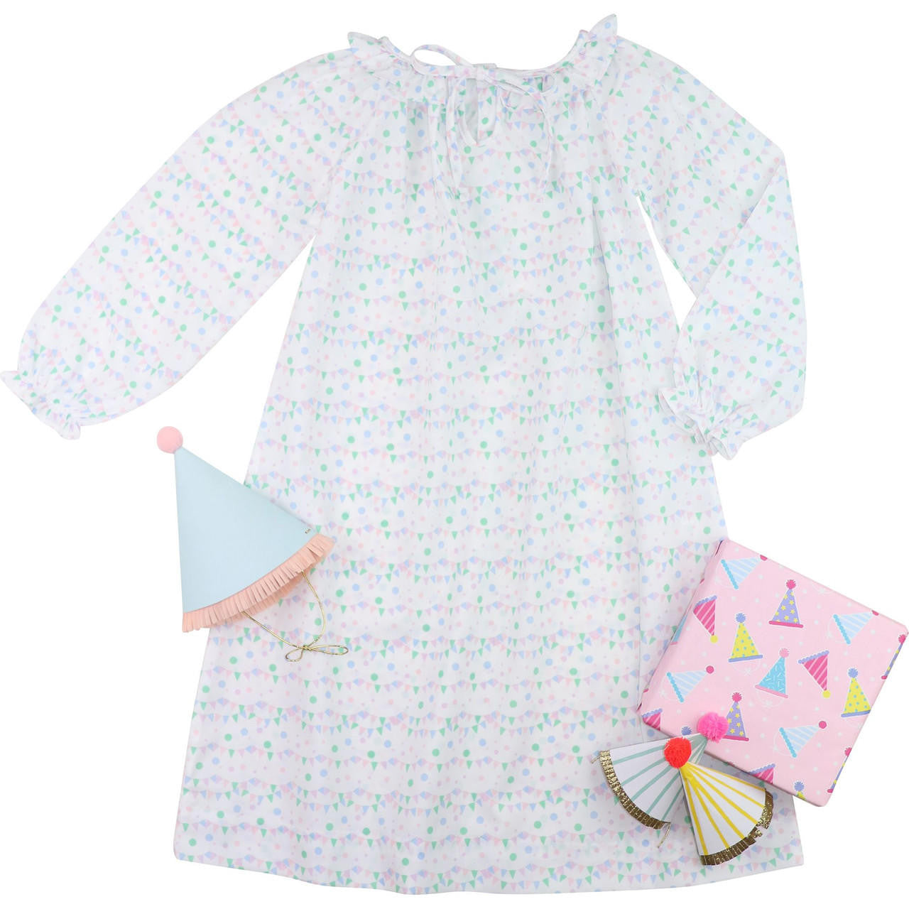 Pastel Birthday Banner Night Gown  Smocked Threads