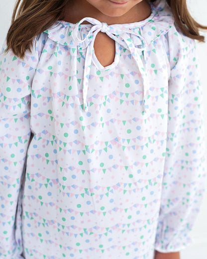 Pastel Birthday Banner Night Gown  Smocked Threads