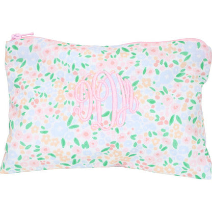 Pastel Floral Lined Zipper Pouch