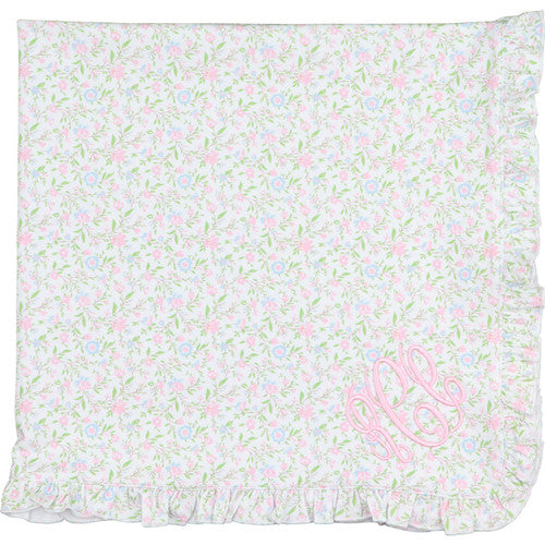 Pastel Floral Print Baby Blanket