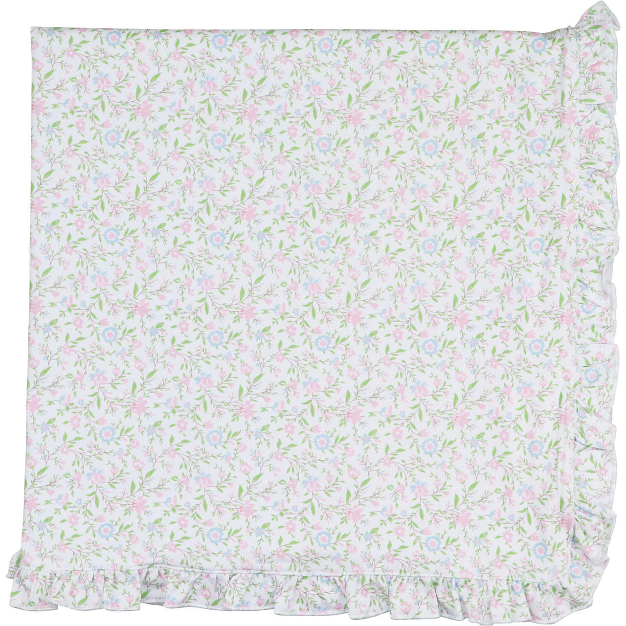 Pastel Floral Print Baby Blanket Smocked Threads