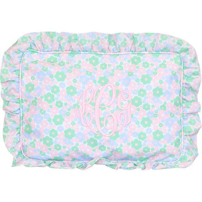 Pastel Flowers Ruffle Pouch