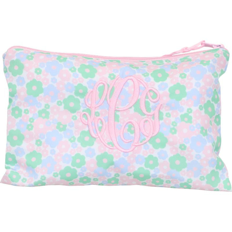 Pastel Flowers Zipper Pouch  Monogram