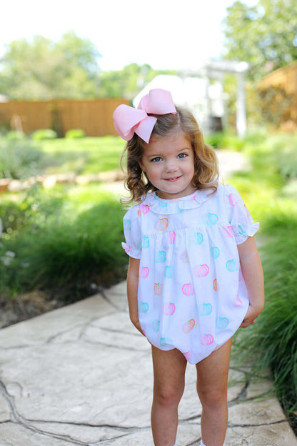 Pastel Pumpkin Print Bubble Smocked Threads