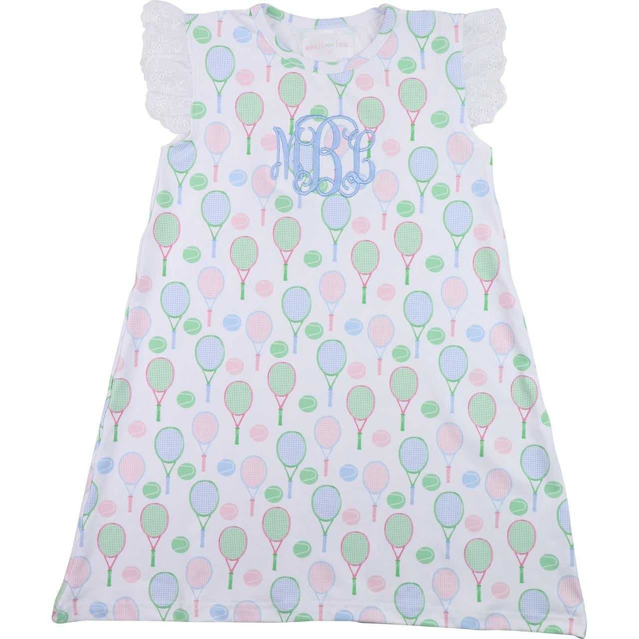 Pastel Tennis Print Knit Dress   Monogram