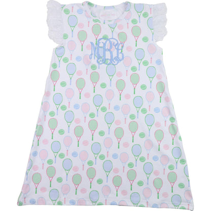 Pastel Tennis Print Knit Dress   Monogram