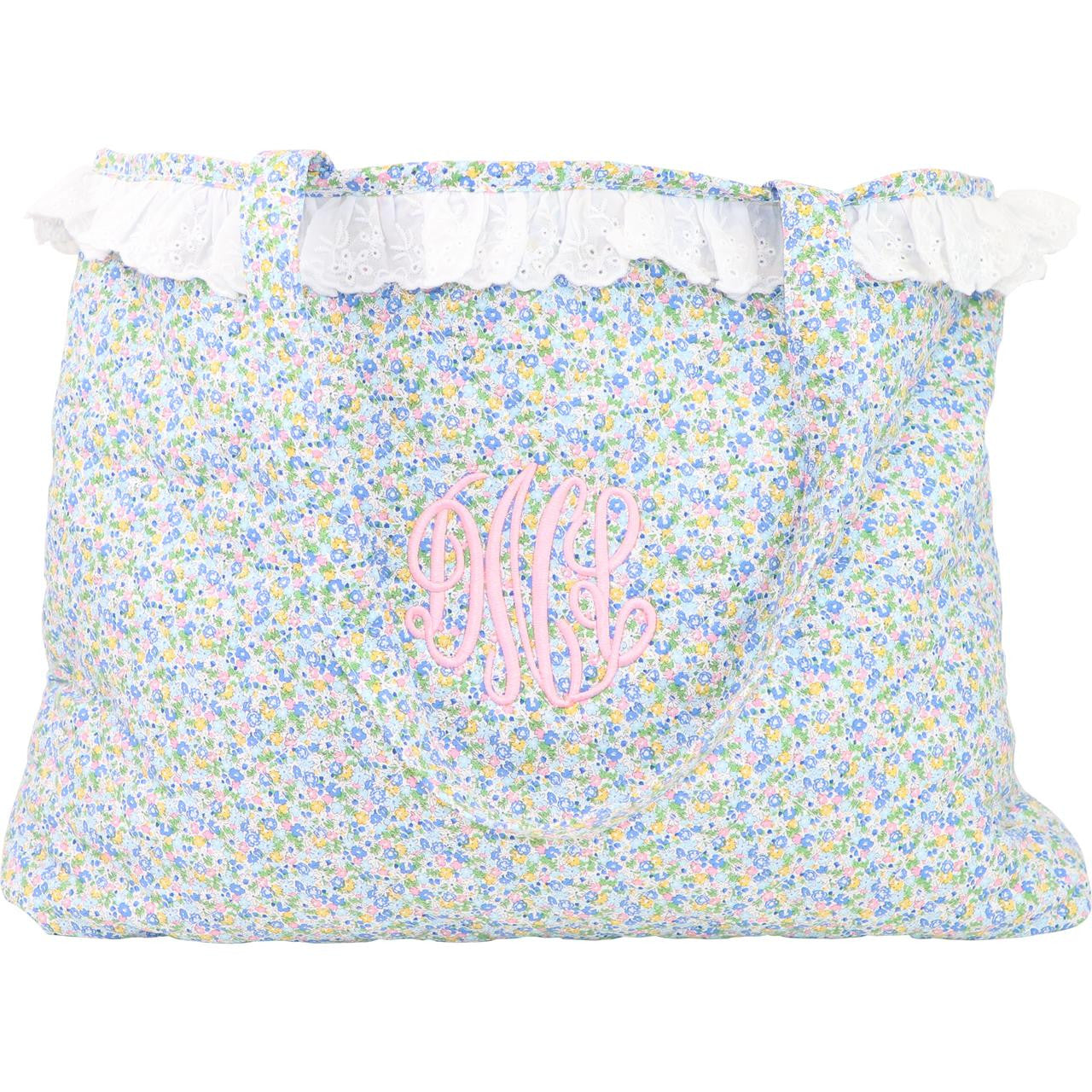 Petite Floral Quilted Tote  Monogram