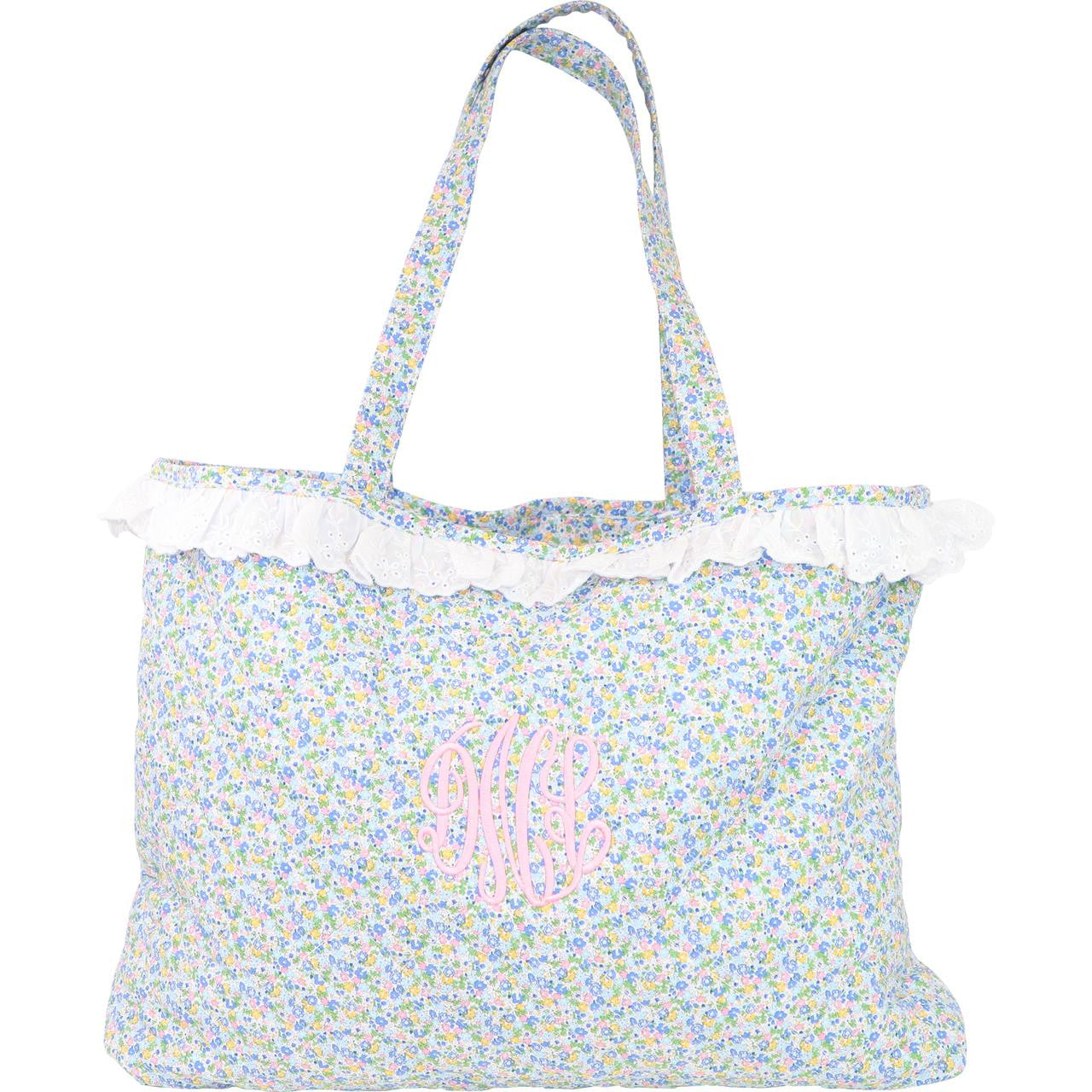 Petite Floral Quilted Tote  Monogram