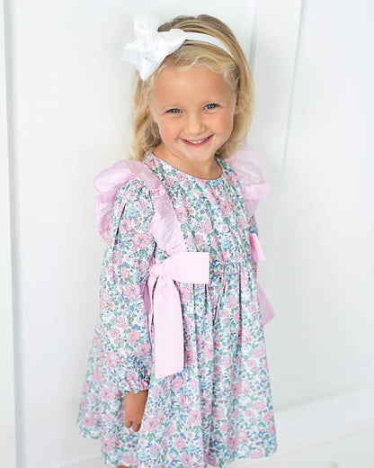 Pink And Blue Floral Dress  Smocked Threads