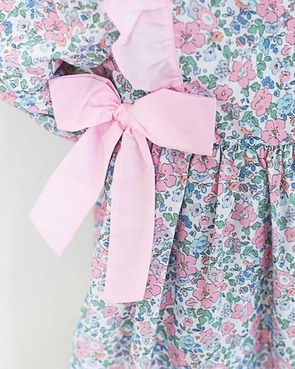 Pink And Blue Floral Dress  Smocked Threads