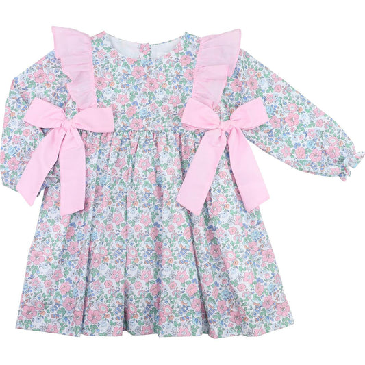 Pink And Blue Floral Dress  Smocked Threads