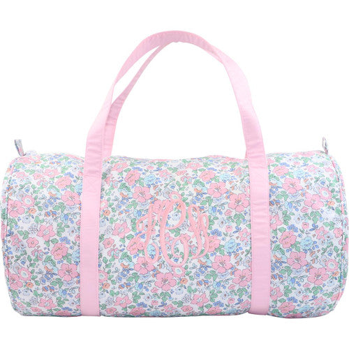 Pink And Blue Floral Duffel Bag