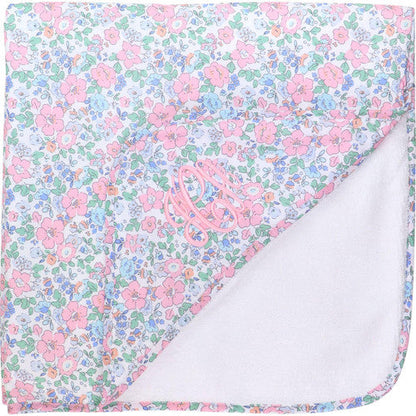 Pink And Blue Floral Hooded Towel