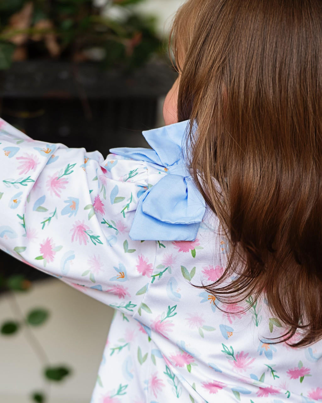 Pink And Blue Floral Knit Bow Diaper Set  Smocked Threads