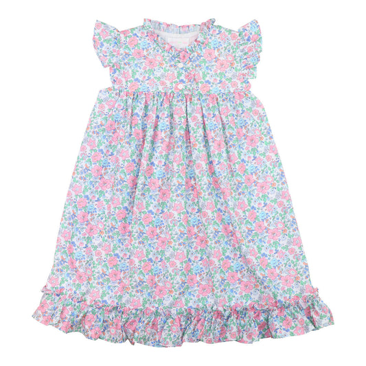 Pink And Blue Liberty Floral Nightgown  Smocked Threads