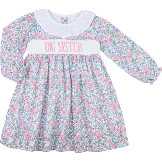 Pink And Blue Liberty Floral Smocked Big Sister Dress  Smocked Threads