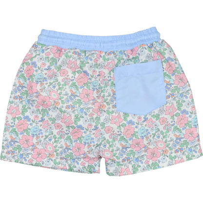 Pink And Blue Liberty Floral Swim Trunks  Smocked Threads