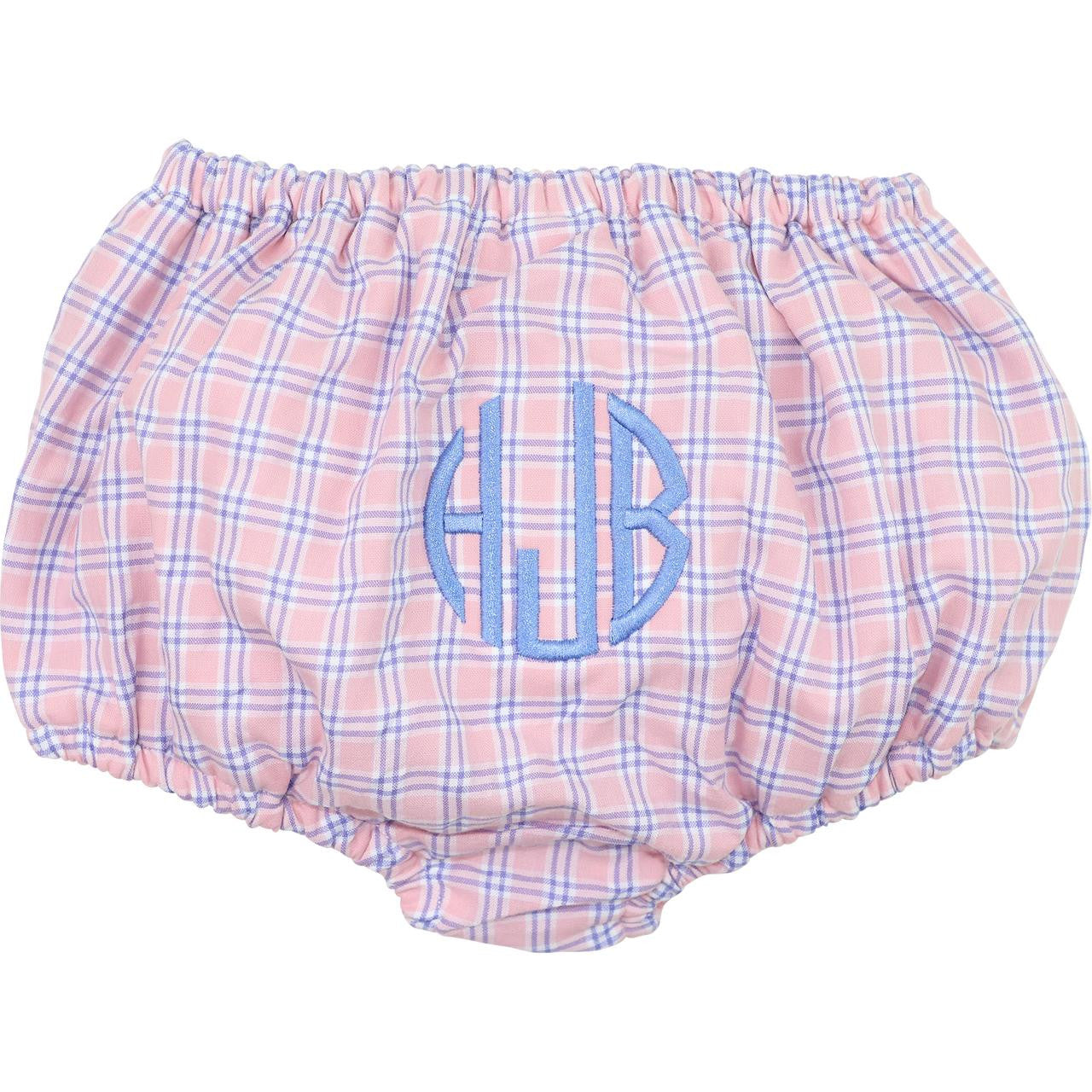 Pink And Blue Windowpane Seersucker Swim Bloomers  Monogram