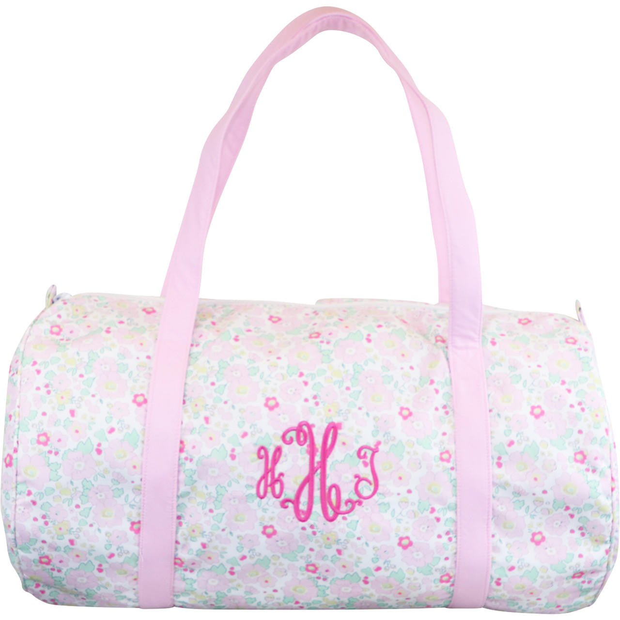 Pink and Green Floral Duffel Bag Monogram