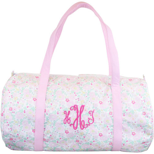 Pink and Green Floral Duffel Bag