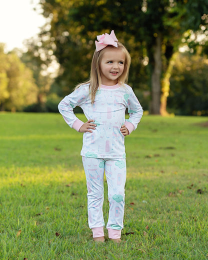 Pink And Green Knit Golf Pajamas  Smocked Threads