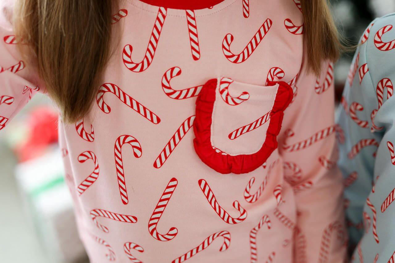 Pink And Red Candy Cane Knit Pajamas - Shipping Mid October  Smocked Threads