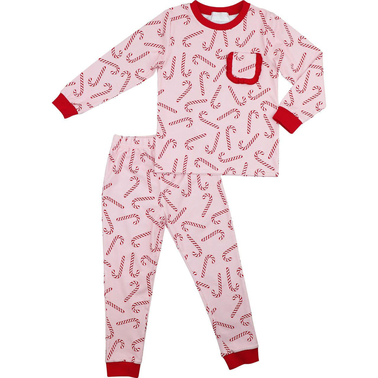 Pink And Red Candy Cane Knit Pajamas - Shipping Mid October  Smocked Threads