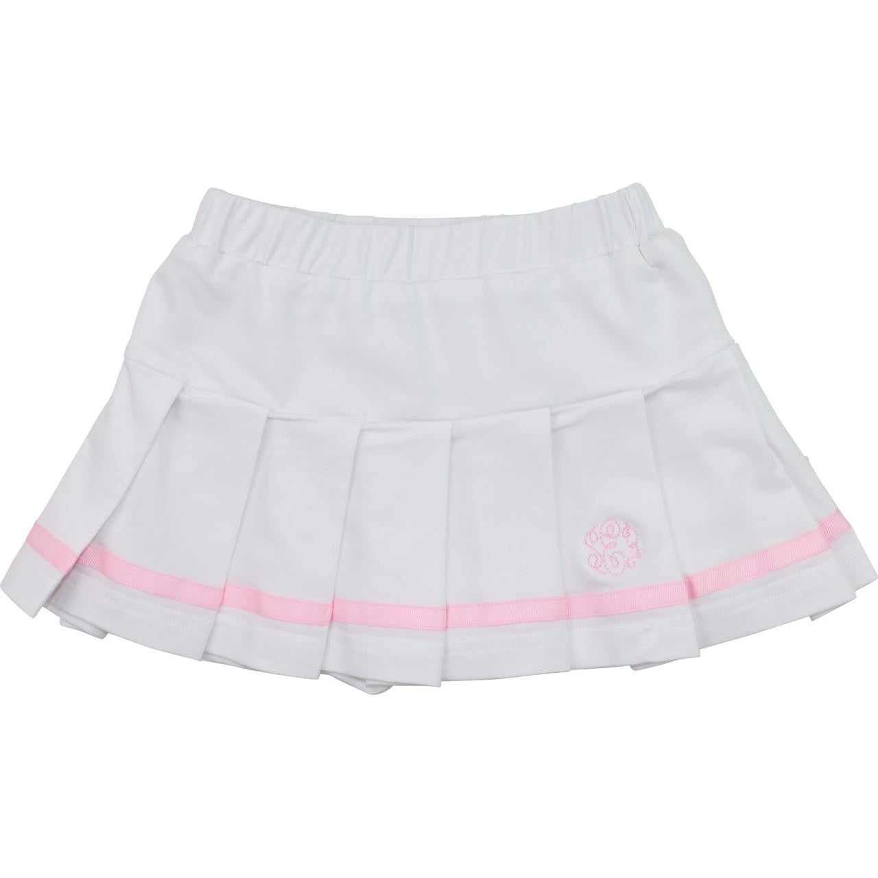 Pink And White Knit Tennis Skirt  Monogram