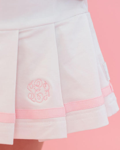 Pink And White Knit Tennis Skirt  Monogram