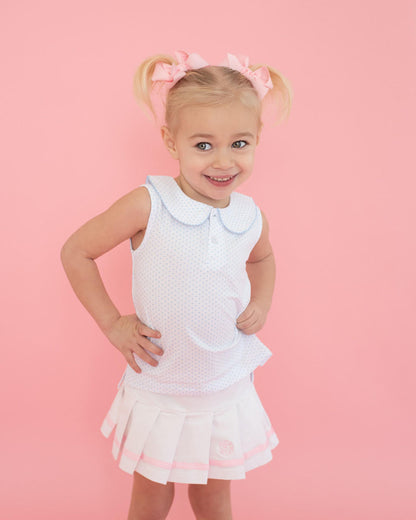 Pink And White Knit Tennis Skirt  Monogram