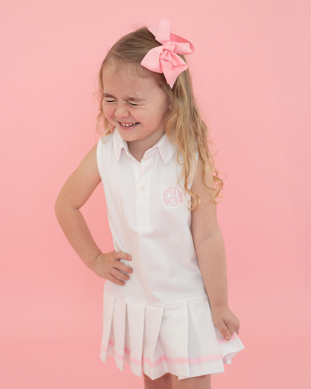 Pink And White Tennis Dress  Monogram