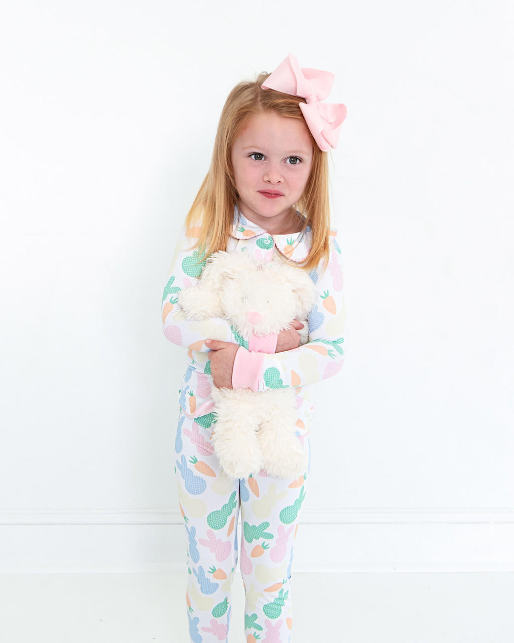 Pink Bunny And Carrot Knit Pajamas