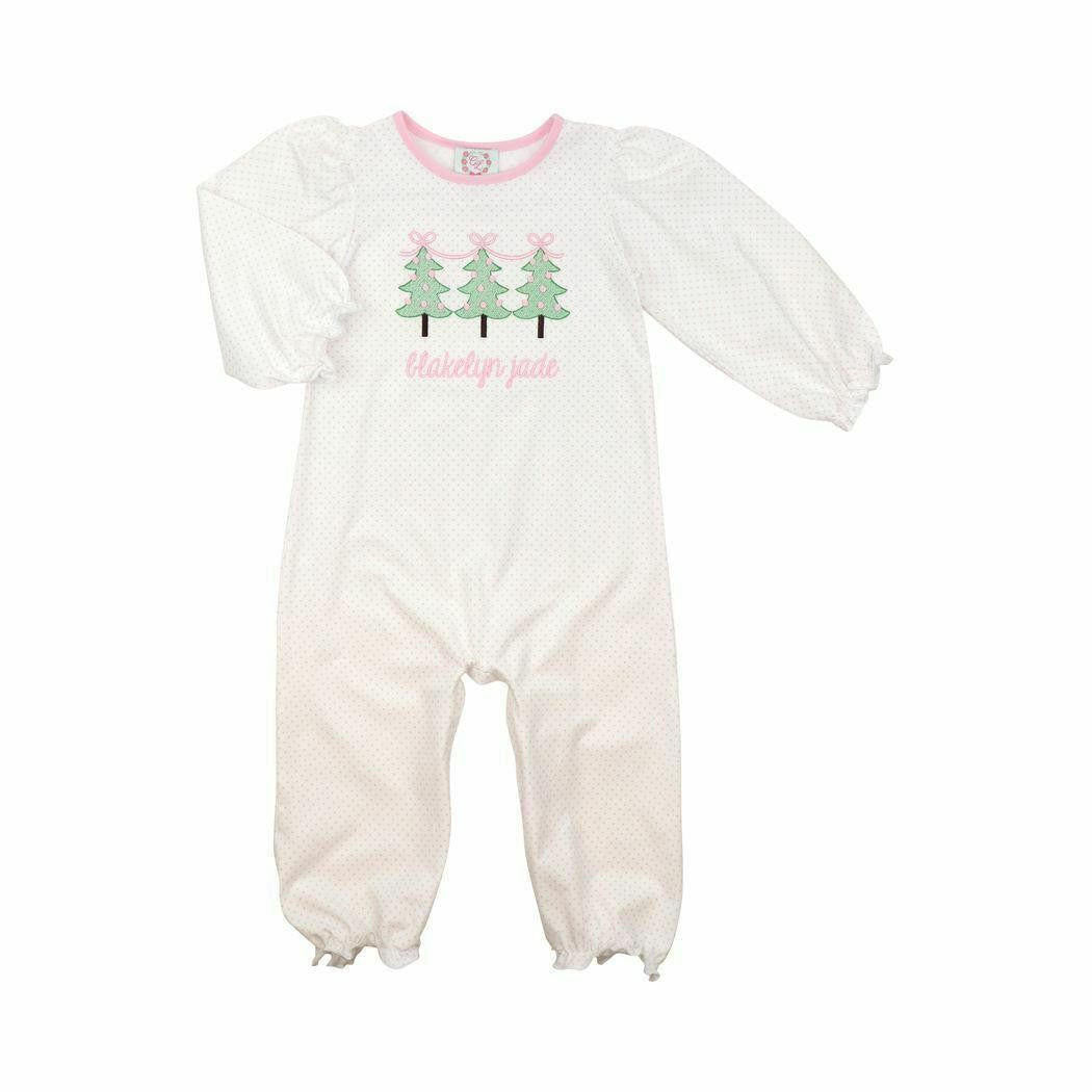 Pink Dot Knit Christmas Tree Long Bubble - Shipping Mid October  Monogram