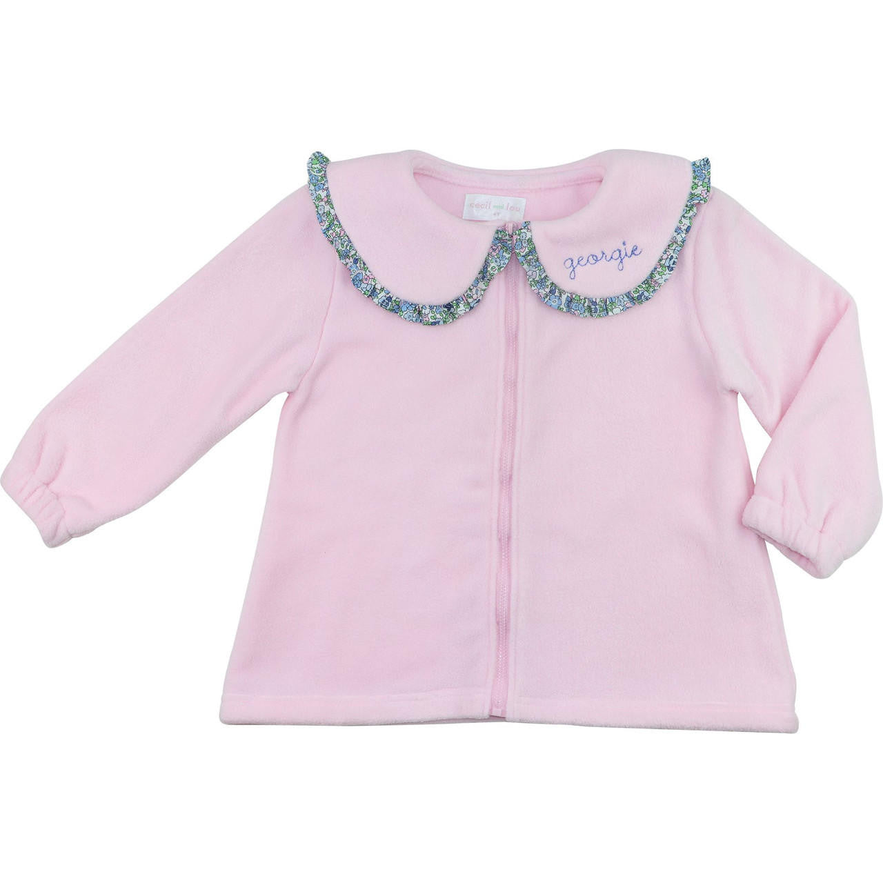 Pink Fleece Jacket With Liberty Trim - Shipping Early October  Monogram