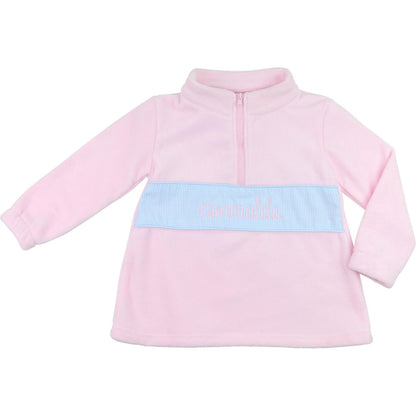 Pink Fleece Pullover - Shipping Late September  Monogram - Cecil and Lou