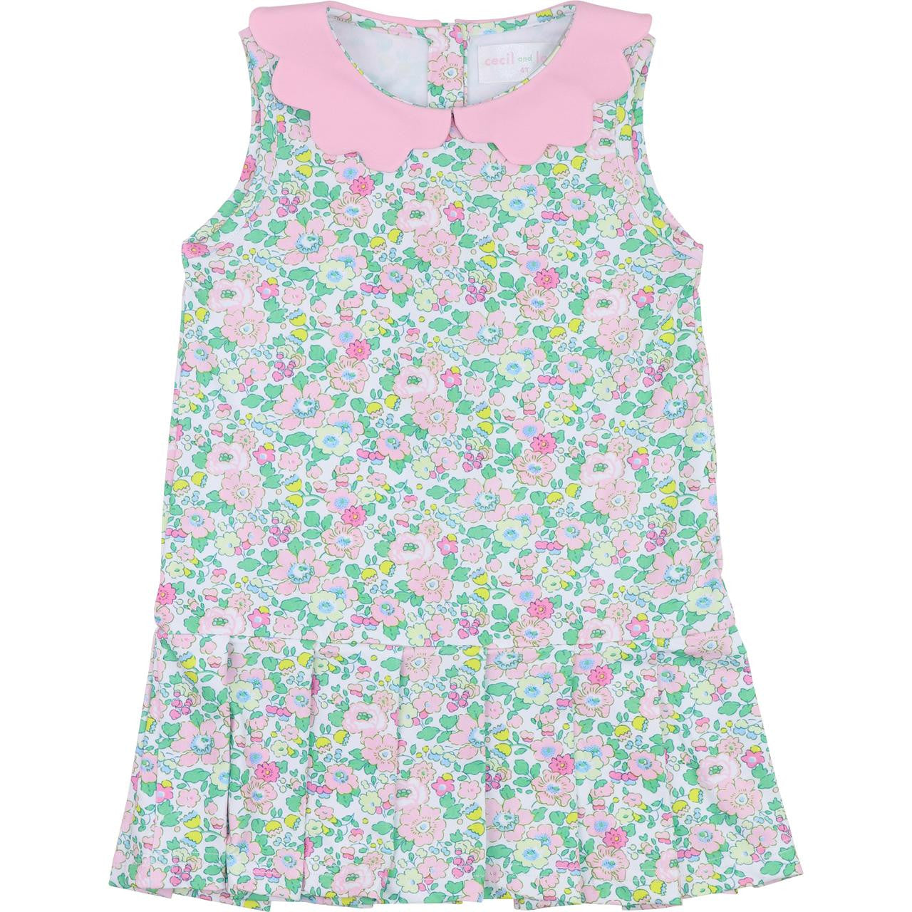 Pink Floral Lycra Tennis Dress  Smocked Threads