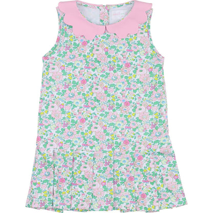 Pink Floral Lycra Tennis Dress  Smocked Threads