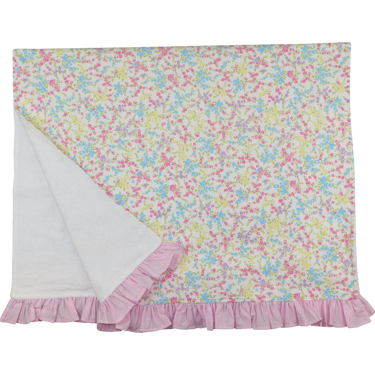 Pink Floral Ruffle Beach Towel Smocked Threads