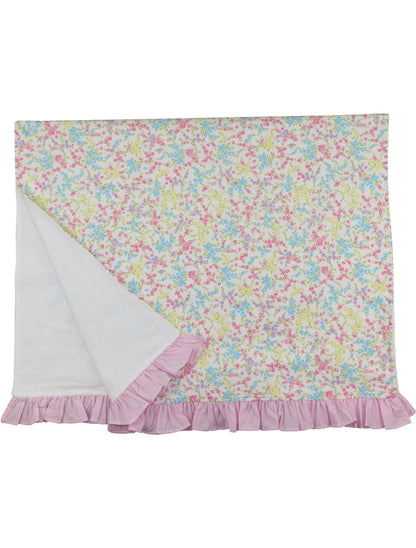 Pink Floral Ruffle Beach Towel Smocked Threads