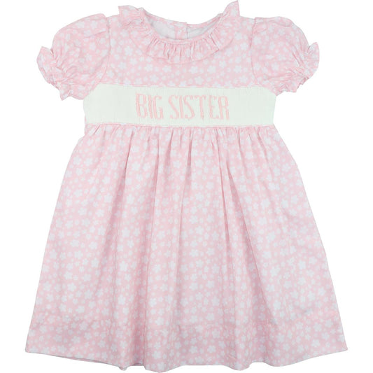 Pink Floral Smocked Big Sister Dress  Smocked Threads