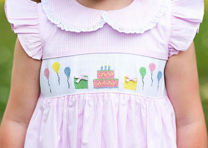 Pink Gingham Birthday Smocked Dress  Smocked Threads