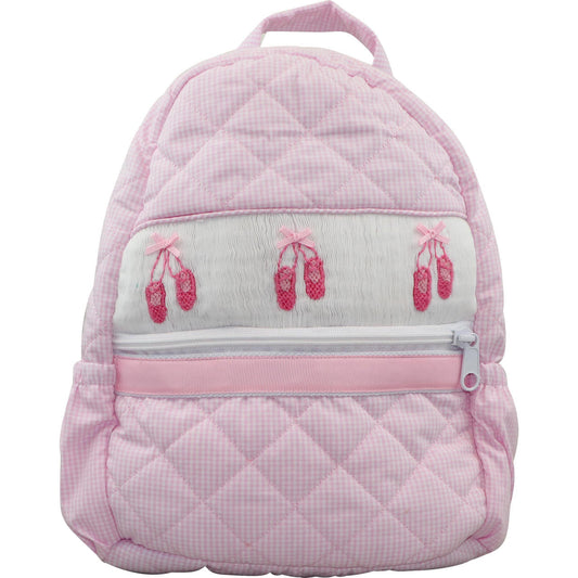 Pink Gingham Smocked Ballet Backpack Smocked Threads