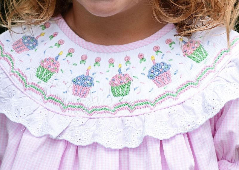 Pink Gingham Smocked Cupcake Dress  Smocked Threads